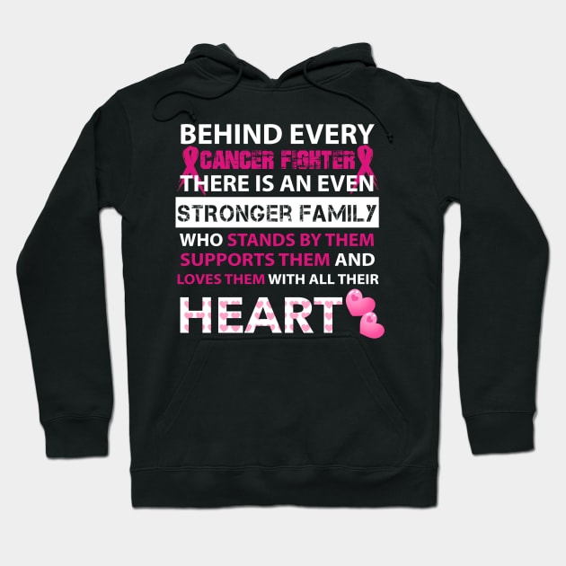 behind every breast cancer fighter is stronger family Hoodie by TeesCircle